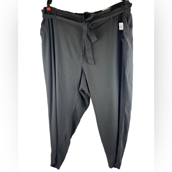 Old Navy bluish gray high rise flowy belted pants Sz 4X NEW - Picture 1 of 10